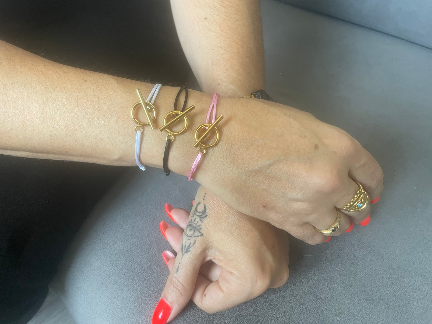 bracelet cordon satin Iris doré
